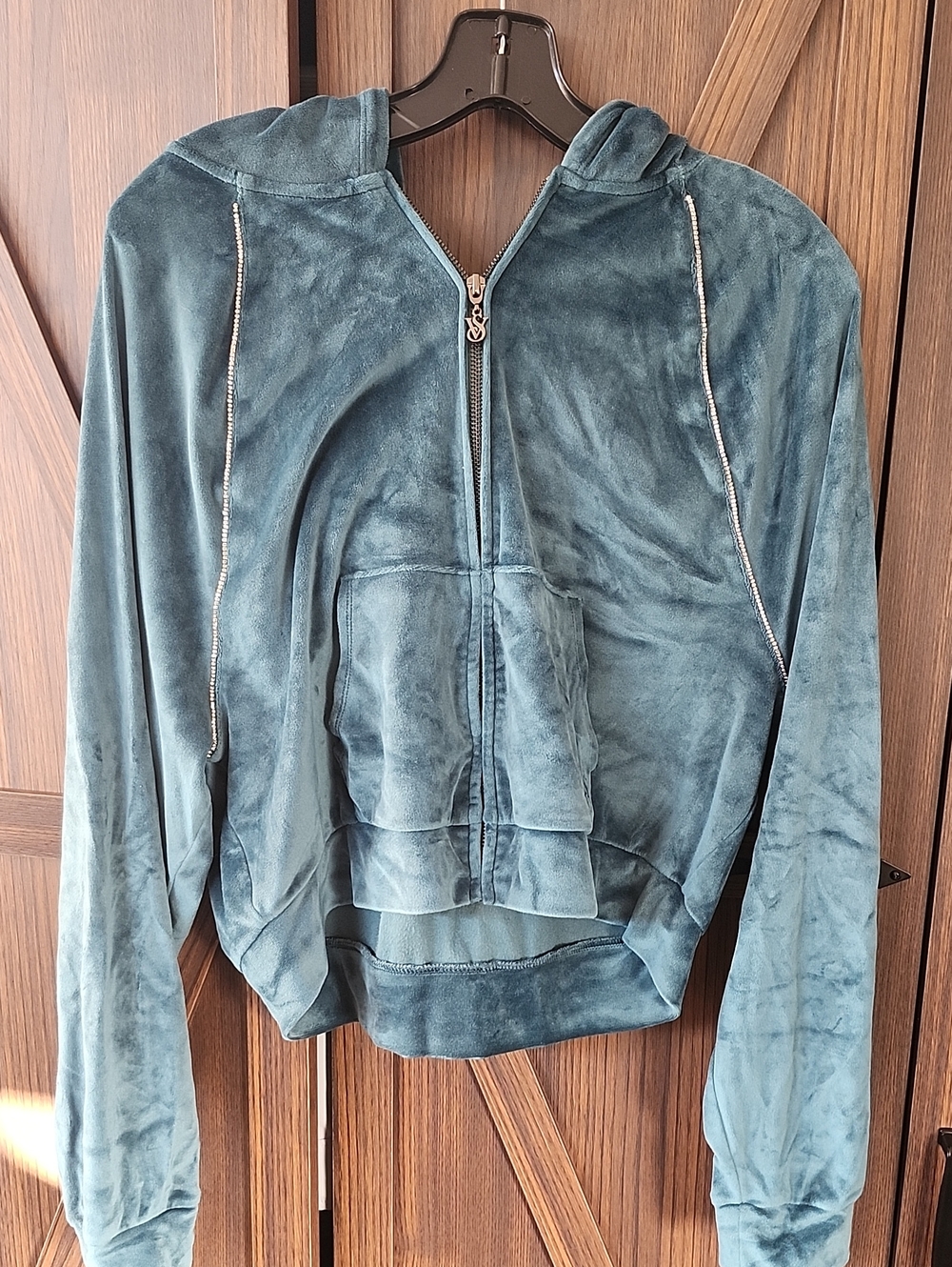 Victoria's Secret Teal Velour Zip Hoodie